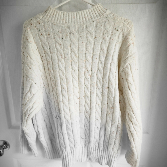 Cozy Cable Knit Sweater - Creamwith Speckles Sz 52 - Picture 2 of 7